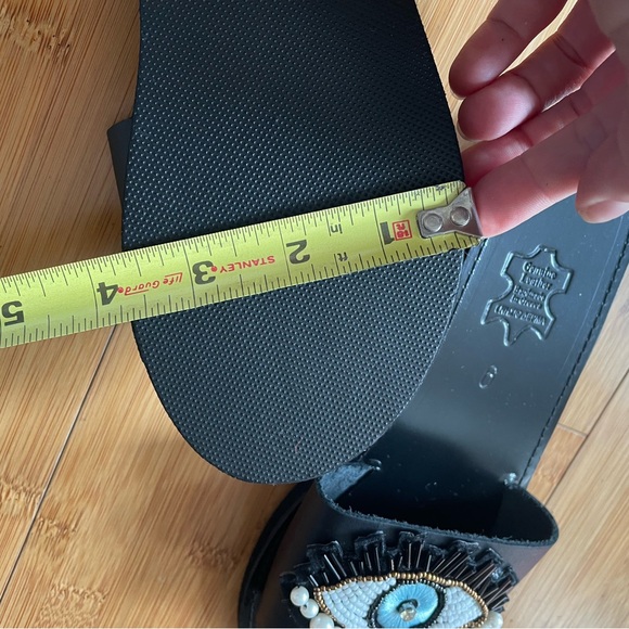 Greek “evil eye” leather sandal slides - Picture 2 of 8